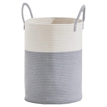 小麥購物 大容量加厚棉麻布髒衣籃 L218  50 x 38cm  灰色