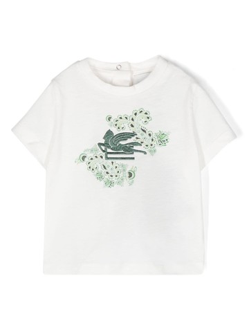 ETRO KIDS - Pegaso-motif cotton T-shirt - kids - Viscose/Cotton - 9 mth - White