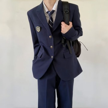 𝒚𝒐𝒖𝒓® 𝒔𝒕𝒖𝒅𝒊𝒐|木村叔 dk 學院風 日系制服 百搭寬鬆 休閑西服 墊肩徽章 JK 情侶制服 西裝外套 11