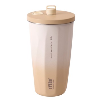 #304不鏽鋼漸層保溫杯600ml-摩卡色