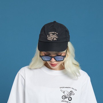 鱷魚露營黑色尼龍夏帽/日用