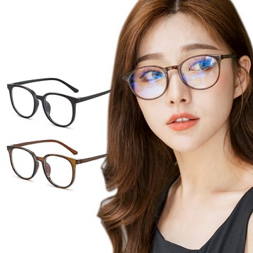 文藝風尚TR90輕量圓框親膚霧面鏡腳UV400濾藍光眼鏡│ 玄潤黑│柔茶棕 柔茶棕638