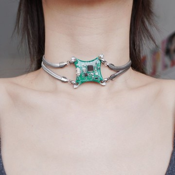 未來感十足的外星風格電路 choker 項圈 - 原創手工項鏈