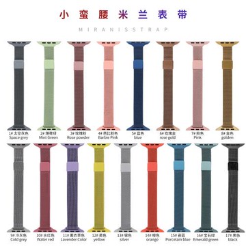 適用蘋果手表帶apple iwatch10/9代小蠻腰純色S876米蘭磁吸金屬帶