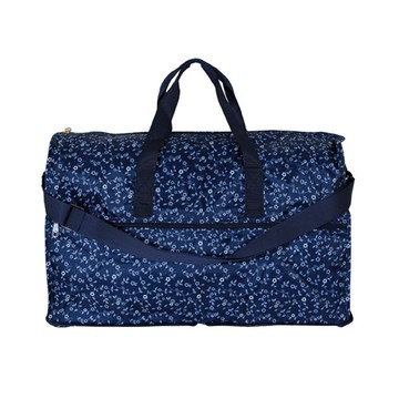 【HAPI+TAS】日本原廠授權 摺疊旅行袋 (大)- 深藍花朵華爾滋