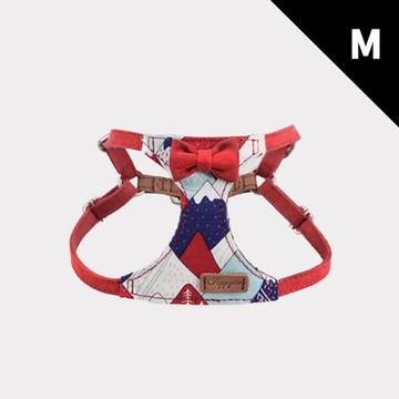puppytie 火山 火紅-M 寵物胸背帶+牽繩組 (狗胸背 貓胸背 背心胸背 防暴衝 可調節)