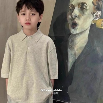 Mini baby🌷韓國童裝男童Polo衫洋氣氣質男孩短袖春夏裝兒童上衣