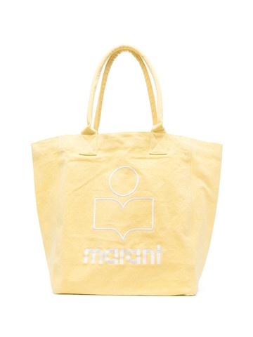 ISABEL MARANT - logo-print tote bag - women - Cotton/Polyester - One Size - Yellow