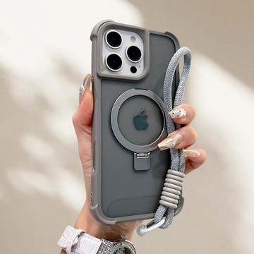 膚感支點強磁支架帶掛繩蘋果17promax磁吸手機殼iPhone17Air 16e四角防摔 15plus14 13手機殼