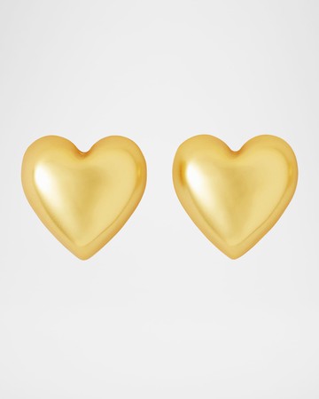 The Puffy Heart Gold Stud Earrings