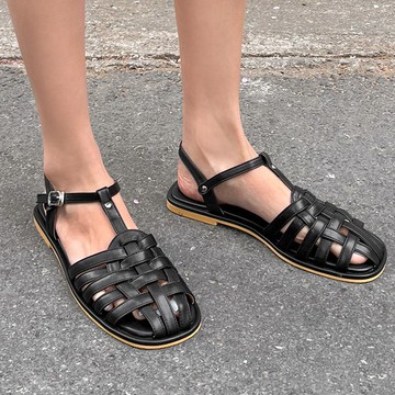 [SAPPUN] Juana 不露趾全包編織涼鞋 (1cm)