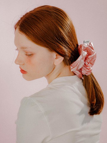 Metallic Polyester Double-Woven Scrunchie