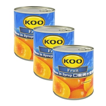 糖 KOO 口蜜牌 水蜜桃罐頭825gx3罐