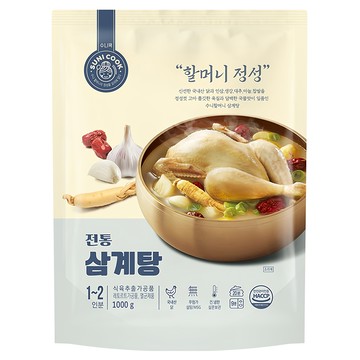 SUNI COOK 順伊奶奶 韓國正宗人蔘雞  隔水/微波加熱即食包  肉質滑嫩鮮甜  飽足感十足  多層次熬煮湯頭  氣味濃郁撲鼻  1kg  1包