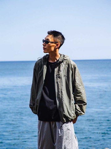 Glitter Hood Windbreak Jakcet [Khaki]