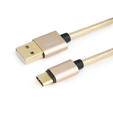 [RONEVER] 鋁合金尼龍編織充電線(TYPE-C) VPC119-1 金