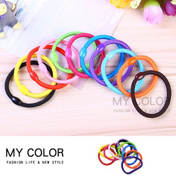 髮圈 髮束 髮飾 彈性髮圈 高彈力 韓版 髮繩 紮頭髮 橡皮筋 飾品 批發 手繩 髮帶 素色 女孩 加絨髮圈(1入) ♚MY COLOR♚ 【Z220】