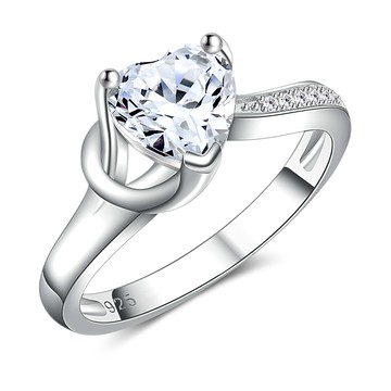 925純銀戒指．閃亮之心．女戒｜婚戒．專屬刻字