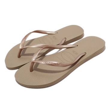 Havaianas 拖鞋 Slim 女鞋 金屬色 金 休閒 夾腳拖 人字拖 經典 基本款 哈瓦仕  40000303581W