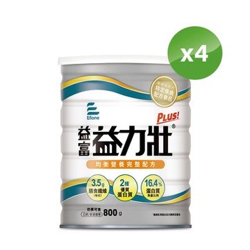【益富官方直營】 益力壯Plus營養均衡配方 800g*4罐