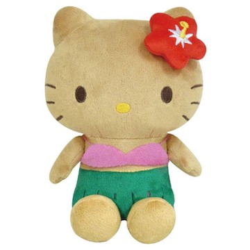 【震撼精品百貨】凱蒂貓_Hello Kitty~日本SANRIO三麗鷗 KITTY曬黑夏威夷絨毛娃娃-扶桑花*60660