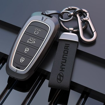 新款 Hyundai 現代鑰匙套 EV400 EV500 SANTAFE TUCSON L Staria 金屬汽車鑰匙套