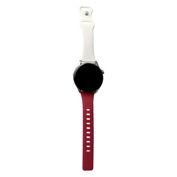 Apollo Life 阿波羅 拼色矽膠小蠻腰錶帶 快拆式  通用型 22mm  杏色 + 酒紅色  1個