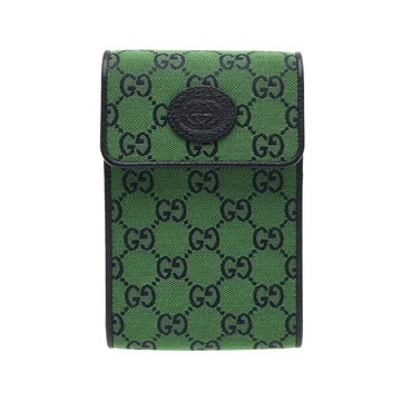 GUCCI 657582 GG 緹花帆布斜背包手機包