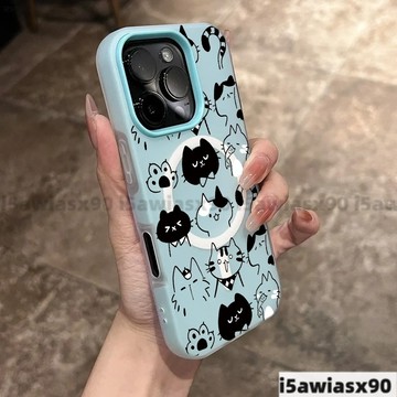 多個表情猫馬卡龍磁吸 iPhone16 magsafe磁吸防摔手機 蘋果15 14 13 12Promax手機殼