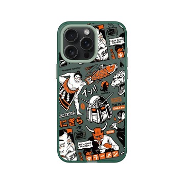 iPhone 15 Pro Max Clear 憂墨綠 - Paiheme Studio - Black Orange Mix-透明