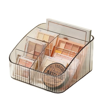 條紋五格盒/桌面收納盒/5隔層收納盒