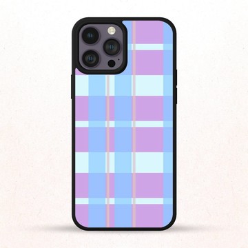 復古藍色格子圖案 7 吋 iPhone 手機殼 三星手機殼