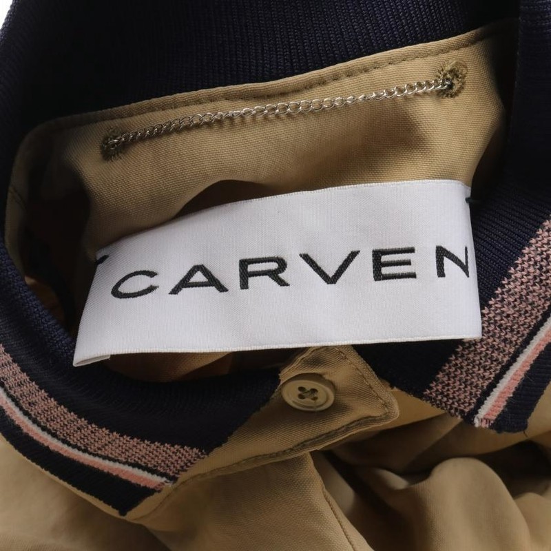 カルヴェン CARVEN ワンピース ノースリーブ コットン カーキベージュ 