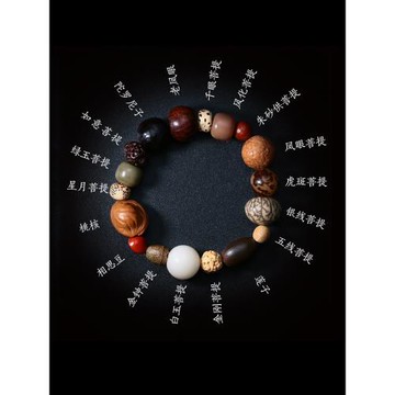 菩提子手串天然多寶珠原籽十八子文玩配飾星月金剛佛珠手鏈男女