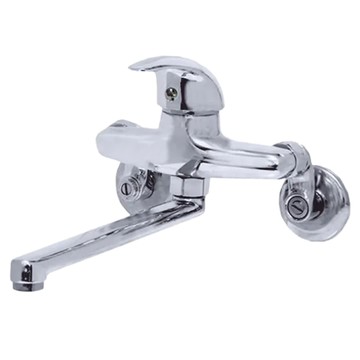 Toppuror 泰浦樂 極致大流量冷熱壁式龍頭 銅材質 台灣製造 銀色  31 x 16 x 31cm  1個