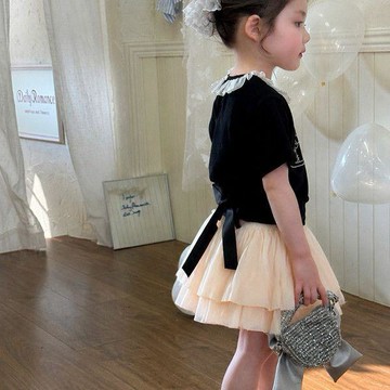 🎀biubiu童裝🎀女童花苞裙套裝新款女孩子仙氣短裙中小童短裙夏季洋氣公主裙