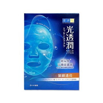 日本ROHTO樂敦-HADALABO肌研光透潤玻尿酸纖維面膜6片/藍盒-緊緻黃標(潤澤修護精華,弱酸性護膚美容,睡前敷臉部片狀保養)