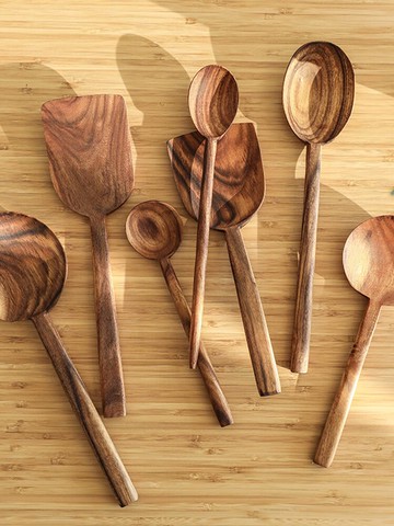 不粘鍋專用木鏟子鍋鏟木勺炒菜家用木質耐高溫長柄大號無漆