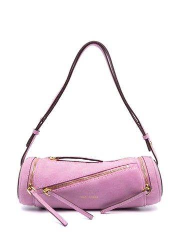 Manu Atelier - multi-zip Cylinder shoulder bag - women - Calf Suede - One Size - Pink