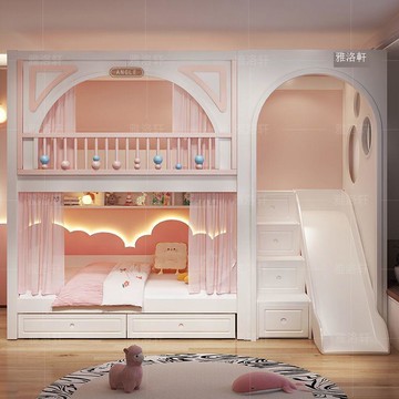 免運公司貨 樹屋床 兒童床 儿童床 女孩公主床 梦幻城堡树屋床 同宽双层上下床 铺卧室拱门小户型 可開發票 全館五折 工廠現貨直銷 新品特價 z11012