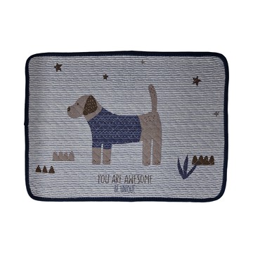 BonBon naturel 小清新 全棉 可愛動物吸水防滑地墊  60 x 40cm  藍狗