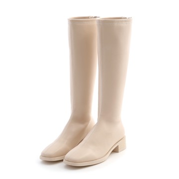 D+AF 好感專屬．中車線設計方頭低跟長靴