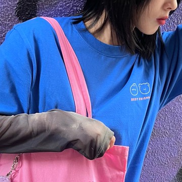 CHiiZ BEAR 起司貝爾 軟爛好朋友 T恤 (寶藍色)