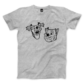 胖醜哥瘦醜弟 - 深麻灰 - 中性版T恤