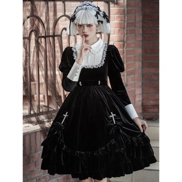 原創洛麗塔萬圣節哥特洋裝暗黑系朋克日常公主Lolita連衣裙秋冬季