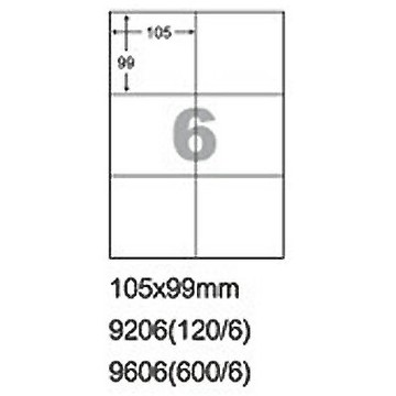【文具通】阿波羅9606影印自黏標籤貼紙6格105x99mm 100入 P1410395【APP滿額下單4%點數(單一帳號最高1000點)】7/31止