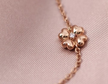 典藏 - 18K幸運草鑽手鍊