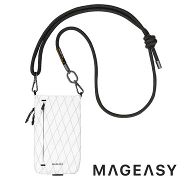 【MAGEASY】Phone Sacoche掛繩隨行包+8.3mm XPAC掛繩『白/沈穩黑』PHIPH233 戶外 露營 健行 休閒 時尚 旅遊 通勤 隨行包