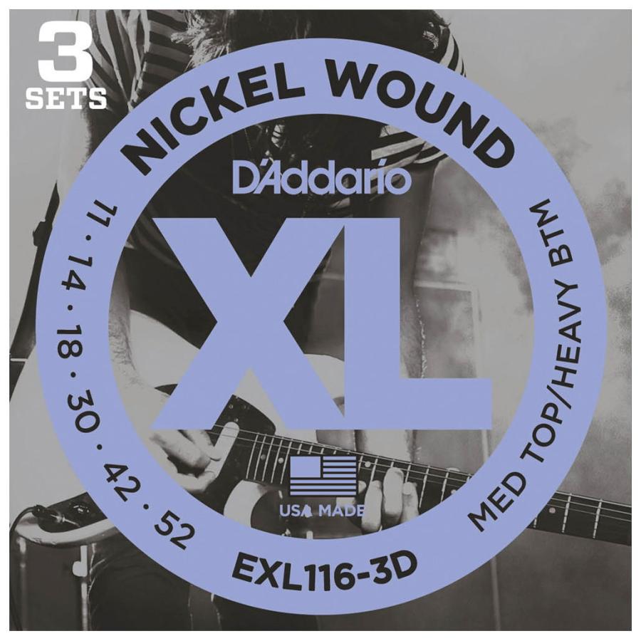 d'addario D Addario XL NICKEL Medium Top Heavy Bottom ダダリオ EXL116-3D