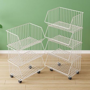 廚房置物架落地放蔬菜多層果蔬菜架家用零食玩具收納架移動菜籃子